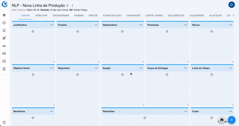 Project Model Canvas com inteligência artificial integrada
